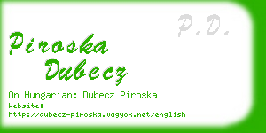 piroska dubecz business card